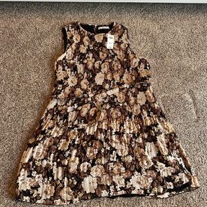 Abercrombie & Fitch Floral Dress - Black and Cream large tall
